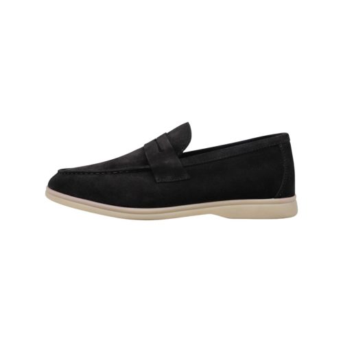 Loro Piana Men's Summer Charms Walk Suede Loafers Black