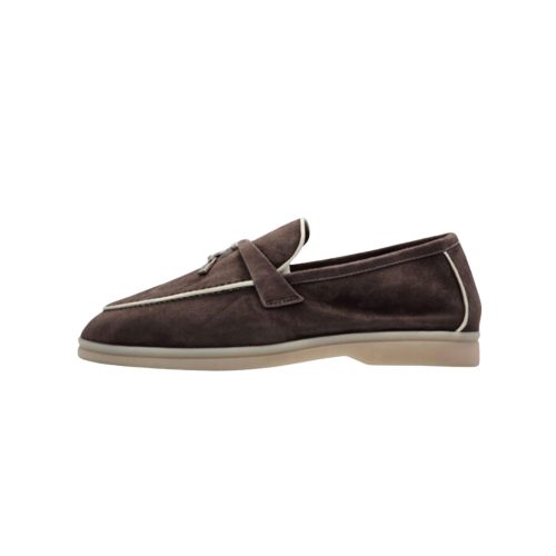 Loro Piana Women's Summer Charms Walk Suede Loafers Brown 2