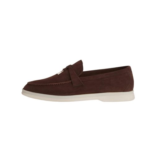 Loro Piana Women's Summer Charms Walk Suede Loafers Brown 1