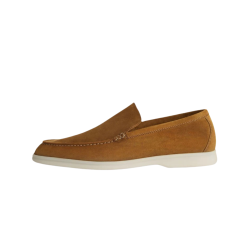 Loro Piana Men's Summer Charms Walk Suede Loafers Tan Brown